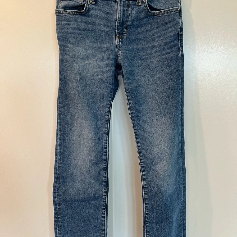 Old Navy Boys Flex Straight Jeans Medium Wash Adjustable Waist | 10 Regular
